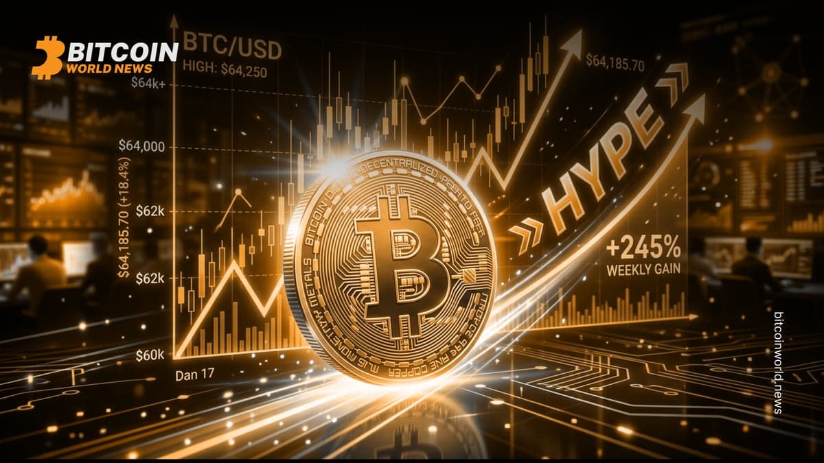 Bitcoin Holds Above $64K as HYPE Leads Weekly Crypto Gains