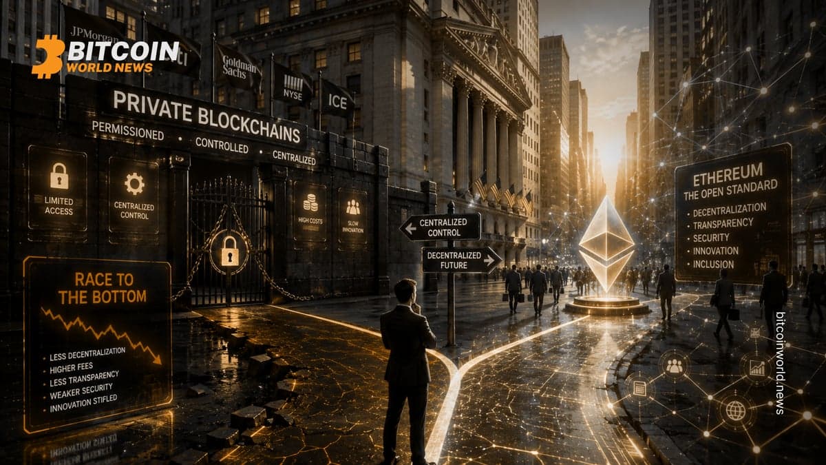 Wall Street’s Private Blockchain Push Risks a “Race to the Bottom,” Ethereum Advocate Warns
