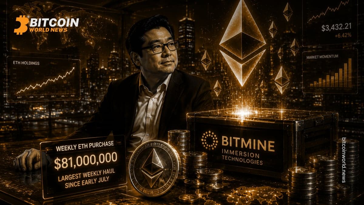 Tom Lee's Bitmine buys $81 million of ETH in largest weekly haul since early July