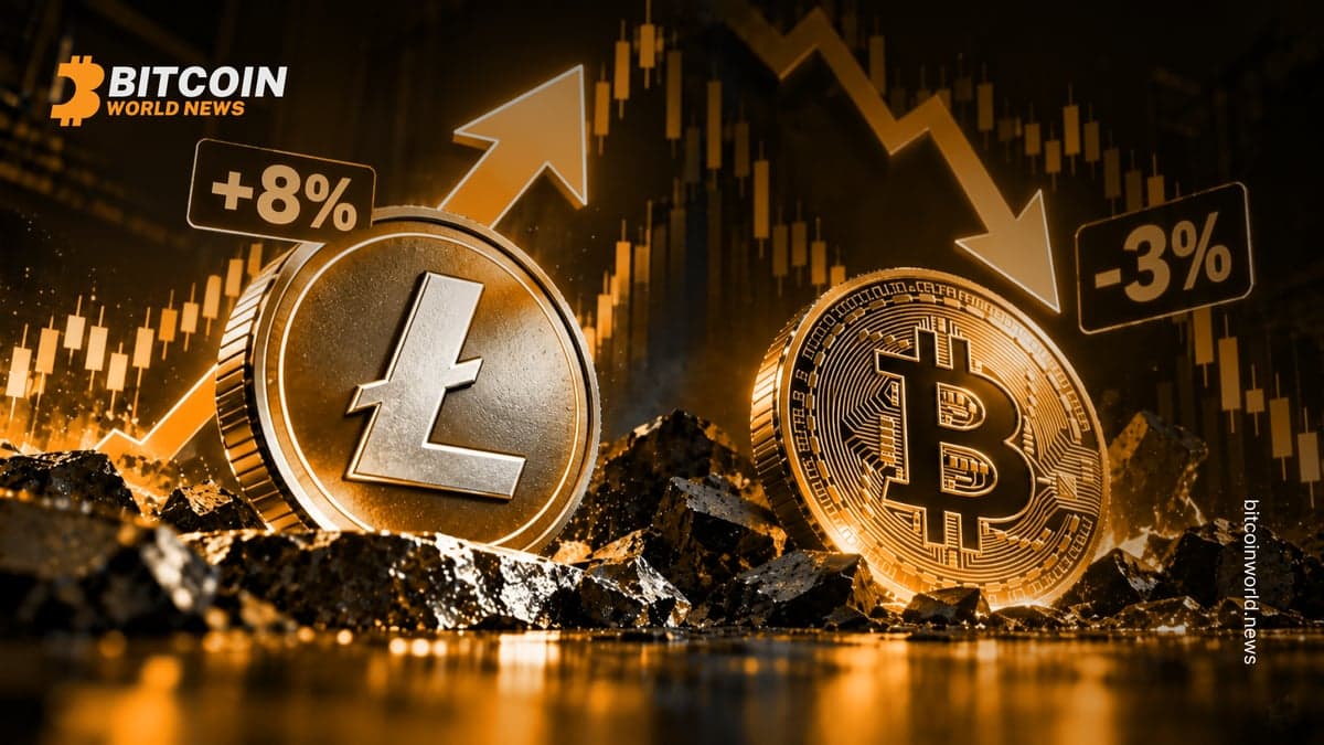 Litecoin Jumps 8% as Bitcoin Slips 3% in 24 Hours
