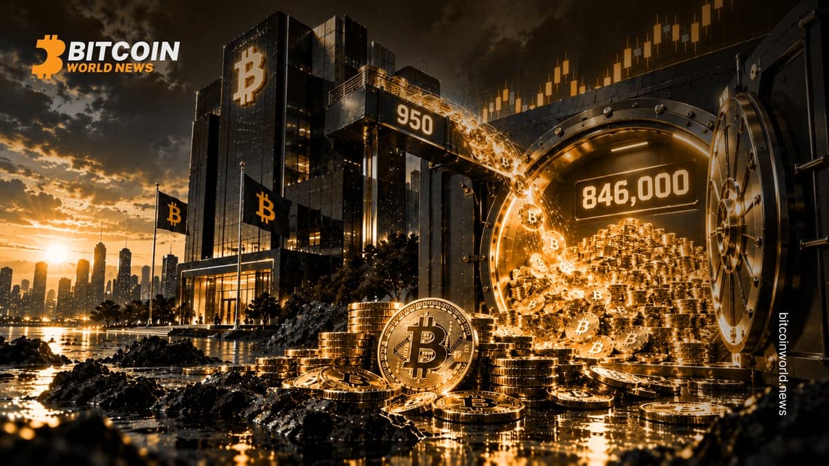 Bitcoin: Strategy Adds 950 BTC, Hoard Hits 846,000