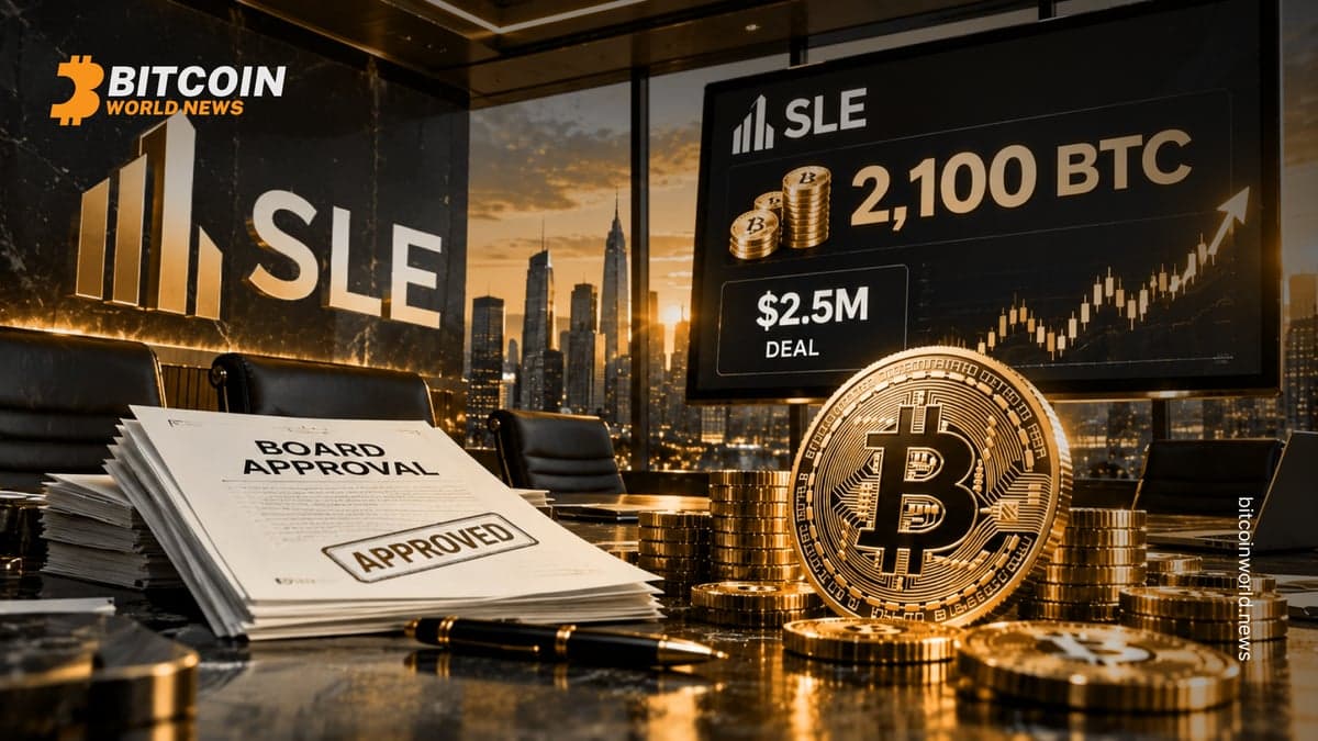 Bitcoin Treasury Boost: SLE OKs 2,100 BTC, $2.5M Deal