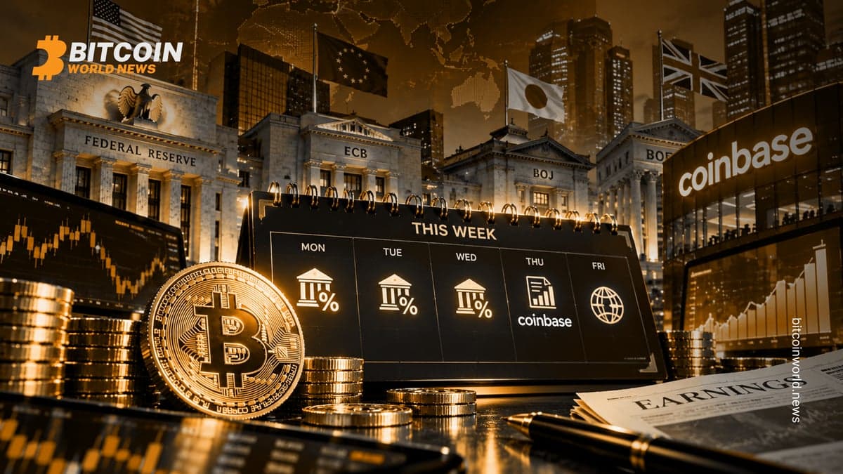 Crypto Week Ahead: 4 central banks, Coinbase earnings