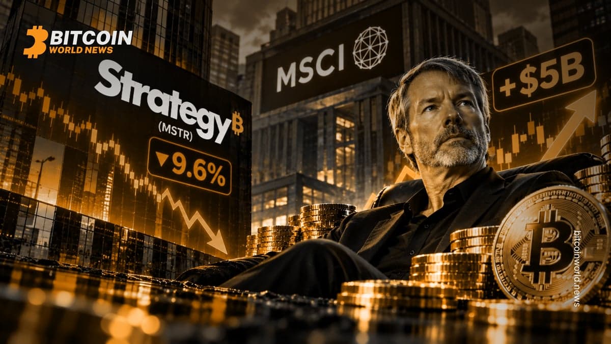 Strategy (MSTR) Sinks 9.6% on MSCI Ruling; Saylor Up $5B