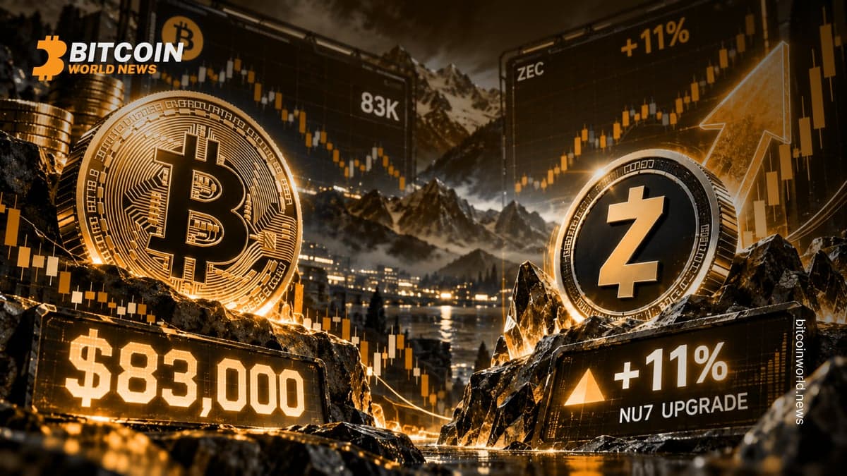 Bitcoin Holds $83K as Zcash Jumps 11% on NU7 Upgrade