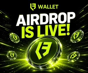 LF Wallet promotional banner offering up to 1,000,000 LF rewards with Google Play and App Store download options.